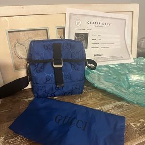 Gucci of the grid blue messenger bag